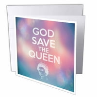 Rose Gold Bokeh Glitter i njeno veličanstvo - Bog sačuvajte kraljiče čestitke sa kovertama GC-293276-1