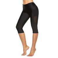 Tking modne ženske hlače gamaše patchwork mrežne bočne džepove hlače fitness joga pantalone za noge