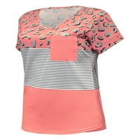 Abtel Women majica u boji Blok Tee Fashion Majica Dame Boemian Holiday Pulover Pink L