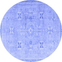 Ahgly Company u zatvorenom okrugli orijentalno plavo tradicionalne prostirke, 8 'krug