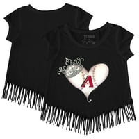 Djevojke Toddler Tiny Turpap Black Arizona Diamondbacks Tiara Heart Fringe majica