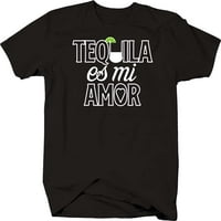 Smiješne majice Tequila es mi amor xl crna majica za muškarce
