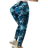 Cindysus ženske srčane hlače elastične pantalone dame izdubljene džice visoke struk vježbajte kravatu vještava yoga hlače