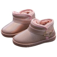 Woobling Toddler Girl Winter Boots Neklizajuće toplo obložene zimske čizme Pješačenje Pješačenje Ležerne prilike snijeg snijeg hodanje prozračan ravni gležanj bootie ružičasti - 9c