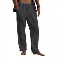 Floleo muške duge hlače za čišćenje pantalona jesen ljeto Muške nove posteljine hlače nacrtavanje elastične čvrste boje labavo ležerne pantalone