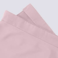 Ženski ljetni vrhovi Crew vrat casual bluza Čvrsti ženske majice kratki rukav ružičasti l