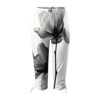 Capri pantalone za žene, ženske udobne ushirane slobodno vrijeme hlače za slobodno vrijeme Duksevi joga