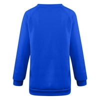 Ženska odjeća Jesen zimski okrugli vrat Dugih rukava Veliki labavi plišani zadebljani džemper gornji plavi