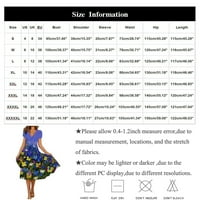 Lashall haljine za žene, ljetna casual moda cvjetni ispis kratkih rukava V-izrez ljuljačka haljina, svijetloplava, xxxxl