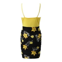 Mini haljine za žene Ljeto morska mini haljina V izrez Cami Top bez rukava cvjetni print vezan detaljni