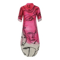 Košulje za žene za žene dugih rukava dole Ležerne prilike Comfy Maxi haljina rezervacija V izrez Loso