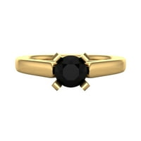 Solitaire Diamond Angažman prsten okrugli sjajan rez 14k zlato 0. CTW