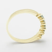 Britanci napravio 10k žuto zlato prirodno plavo Topaz ženski vječni prsten - Opcije veličine - veličine do raspoloživih veličina