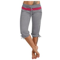 Ženske kratke hlače WorkTout Patchwork nacrtavanje elastičnih struka obrezane joge nogu sportskih hlača