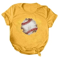 Žene Casual bejzbol sisak kratkih rukava posada izrez labav majica bluza na vrhu Osnove Žene žene na