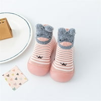 Dječje cipele veličine za godine-2. Godina dječaci životinjski crtani čarape topline čarape sprat ne klizne predrašujuče patike za mališane ružičaste