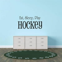 Dnevna soba Art Eat Sleep Play Hockey Sports Citat Sign Auto Bumper Prozor Banner Kids Dječji dečko momčad