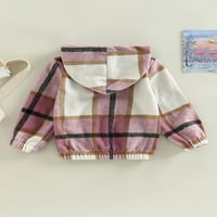 SUNISERY KIDSKE DICE GIRKE Flannel duksevi Ploče majice Dugi rukavi Dukseri Duksevi moda Proljeće Jesen