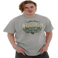 Wisconsin Wi Student Campus Pride Muška grafička majica Tees Brisco Marke 3x