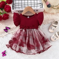 Uuszgmr djevojke slatke haljine toddler baby girl leptir suknje bez rukava rebrasti patchwork tulle tutu skirses dječja princeza sunčinkvica dnevno