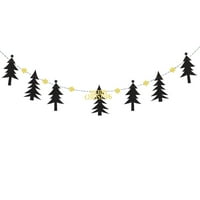 Mjera Tkanina DIY Merry Božićne pismo Baneri Pine Drveće Glitter Stars Bunting Garlands Viseće ukrašavanje