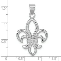Prekrasan sterlijski srebrni rodijum-pozlaćeniCZ Fleur de Lis Privjesak