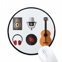 Gitarski slušalice CD Microph Muzika Uzorak Podnese za mišenje Desktop Office Round Mat za računar