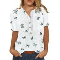 Yubnlvae majice za žene vrhove za žene kratki rukav ljetni modni casual trendi tiskani tiskani majica