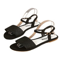 Woobling dame ravne sandale Ljetne casual cipele sandale gležnjače ženske plaže cipele lagana udobna zgloba crna 5