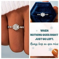 Heiheiup prsten modne ideje heksagonalna zvijezda MS zimski prsten za snježne pahulje dame prsten slatki