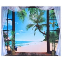 Beach pokrivač, prozorska tapeta za tapetu za piknik plaža pejzažna uzorka Curtal Art Decro Decor navlaka