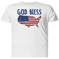 Bog blagoslovi USA Mapa majica Muškarci -Image by Shutterstock, muški medij