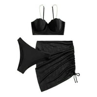 Ženski kupaći kostim za kupanje Romper ženski bikini kupaći kostim Halter biserni gudački trokut kupaći