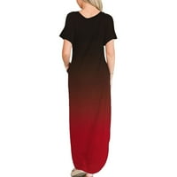 Ženska maxi gradijentna sandress casual labavca dugi haljina bez rukava Split Maxi cvjetne haljine ljetna