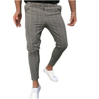 Busualne hlače za muškarce Čvrsto kolor prugasti kaišne patentni ukras patentni ukras ličnosti malene