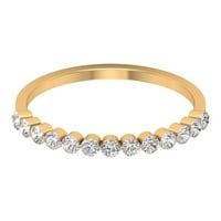0. CT plutajući set dijamantskih vječnih prstena u zlatu za žene, 14k žuto zlato, SAD 13,00