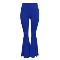 Huaai Dame Solid Boja Visoki struk Slim Fit Stretch Casual Pants Pants Hlačne pantalone za žene Plavi XXL