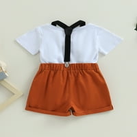 Jaweiwi Baby Toddler Boys Gentleman Hratke Set odjeće, Broj ispis ROMPER sa čvrstim ukupnim kratkim hlačama ljetna odjeća