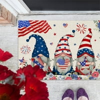 HxRoolrp podne prostirke za kućnu nezavisnost Dan vratara rustikalna američka patriotska i zastava šarene