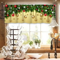 Pocket Goory Rod Kitchen Božićska kratka zavjesa Cafe Tier Kupatilo Šal Xams Prozor Slot za zavjese