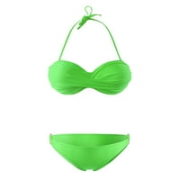 Ženski kupaći kostimi Ženske odvojive remenje Visoki struk bikini setovi metalni prsteni kupaći kostim Dvije kupaćih odijela