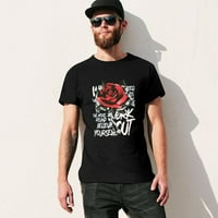 Rose s metalnim trnjem muške grafičke majice Vintage kratki rukav sportski tee crni 4xl
