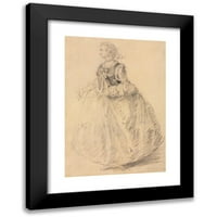 Giovanni Paolo Panini Crna modernog uokvirenog muzeja Art Print pod nazivom - Stojeća žena sa ermine
