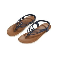 Lacyhop Womens Thengs Slip na ravnom sandalu Sandal sandale za šetnju anti-kliznim casual cipele Comfort ljeto plava 5