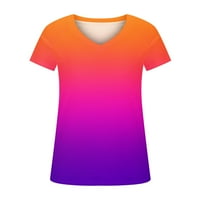 Joga set ljetne odjeće za žene Ženska modna ljetna casual kratkih rukava V-izrez Print Top majica bluza
