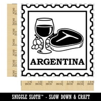 Argentina Travel Wine Stakleni odrezak Square Gumeni žig Štampanje Scrapbooking Crafting - srednje 1,75in