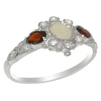 Britanci napravili tradicionalni bijeli zlatni prsten sa prirodnim Opal Garnet Cubic Cirkonijom Womens
