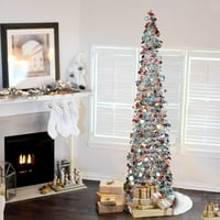 5ft umjetno sklopivo božićno drvce za novogodišnju dom, ured, zabavni ukras, jednostavna montaža, savršen