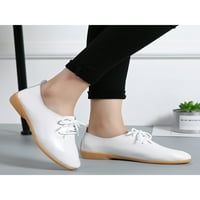 Woobling ženske casual cipele memorijske pjene stanovi čipke up natike vožnje hoda cipele udobnosti mokasini klizanje na prozračno bijelo 6,5