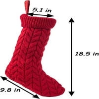 Belita 18.5 Pleteni božićni čarapa klasične velike čarape za obiteljski odmor Božićni ukrasi